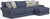 Cape May - 2 Piece Sofa Chaise With Comfort Coil Seating And 5 Accent Pillows Included (RSF Chaise) - Denim