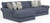 Cape May - 2 Piece Sofa Chaise With Comfort Coil Seating And 5 Accent Pillows Included (LSF Chaise) - Denim