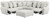 Majesty - 3 Piece Deep Seating Power Reclining Sectional With 1 Castered Cocktail Ottoman - White