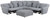 Majesty - 3 Piece Deep Seating Power Reclining Sectional With 1 Castered Cocktail Ottoman - Shark