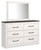 Gerridan - 7 Pc. - Dresser, Mirror, King Panel Bed with Sconces, 2 Nightstands - White