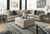 Bovarian - 4 Pc. - Left Arm Facing Loveseat 3 Pc Sectional, Ottoman - Stone
