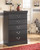 Huey Vineyard - 6 Pc. - Dresser, Mirror, Chest, Twin Sleigh Bed - Black