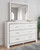 Altyra - 5 Pc. - Dresser, Mirror, Queen Panel Bed - White