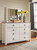 Willowton - 6 Pc. - Dresser, Mirror, Chest, King Panel Headboard, 2 Nightstands - Whitewash