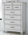Kanwyn - 6 Pc. - Dresser, Mirror, Chest, Queen Upholstered Bed with Storage Bench - Whitewash