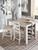 Skempton - 5 Pc. - Counter Table, 4 Upholstered Barstools - White