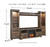 Trinell - 5 Pc. - Entertainment Center - 63" TV Stand with Faux Firebrick Fireplace Insert - Brown