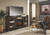 Starmore - 2 Pc. - 70" TV Stand with Faux Firebrick Fireplace Insert - Brown