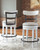 Valebeck - 6 Pc. - Counter Table, 4 Swivel Barstools, Server - White