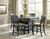 Tyler Creek - 5 Pc. - Counter Table, 4 Barstools - Dark Gray