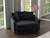 Matty - Round Accent Cuddle Chaise - Ebony