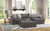 Minori - Italian Leather 2 Piece Sofa / Chaise With RSF Chaise And Cocktail Ottoman - Steel
