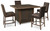 Paradise Trail - 5 Pc. - Outdoor Counter Height Dining Table With 4 Barstools - Medium Brown