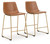 Ciabori - Upholstered Barstool (Set of 2) - Brown / Gold