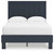 Simmenfort - Full Platform Bed With Panel Headboard - Navy Blue