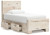 Lawroy - Twin Panel Bed With 2 Under Bed Storage Units - Light Natural