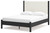 Cadmori - Queen Upholstered Panel Bed - Black / White