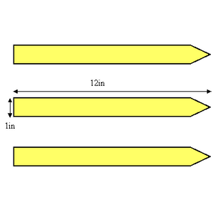 12'' YELLOW FIELD STAKES, (500/CS)