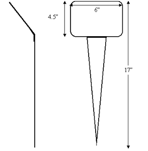 17 X 4 1/2 X 6 READ EZ T-STAKES, (100/CS) 17 X 4 1/2 X 6 READ EZ T-STAKES, (100/CS)