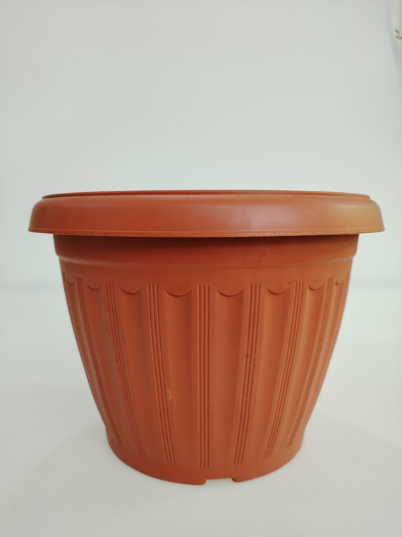14" PLANTER, FLUTED, CLAY, (20/CS)