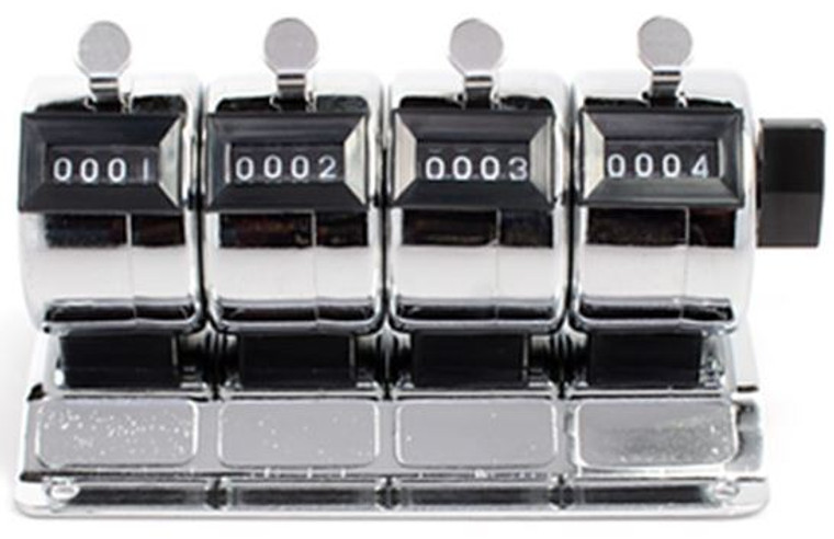 4--4 DIGIT TALLY COUNTERS IN ONE, STEEL CASES, MOUNTABLE