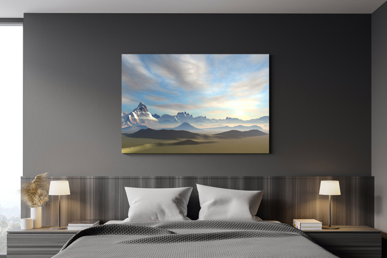 archival quality canvas print typically used for photography and canvas art pieces are stretched over 1.5" wooden frames made from high quality North American basswood.