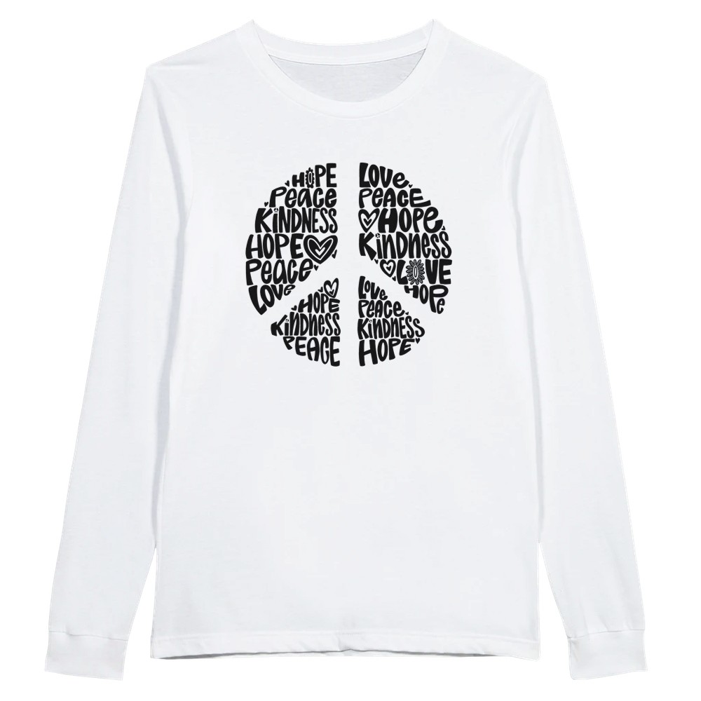 Hope, Peace, Kindness Long Sleeve T-shirt - Picture 21 of 31