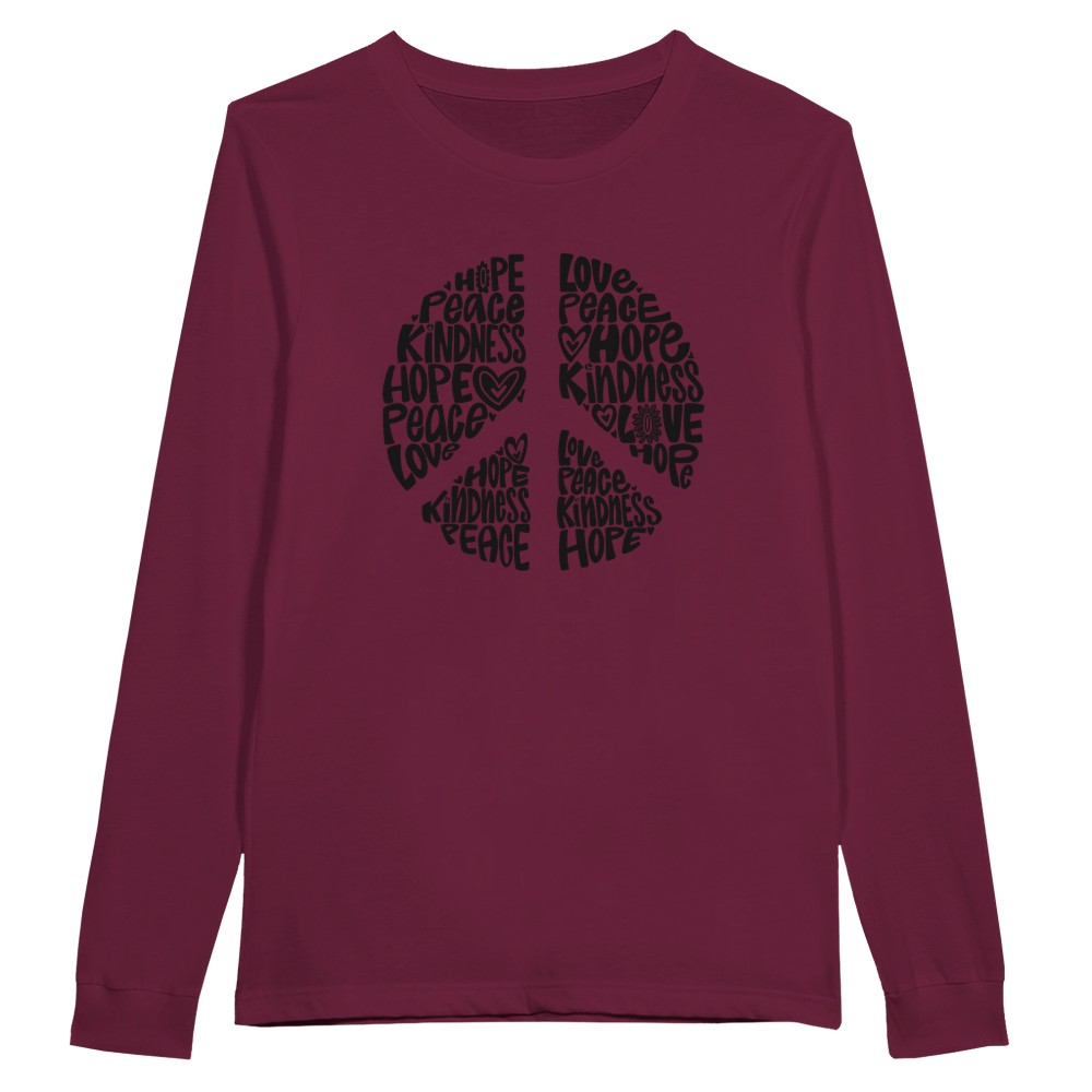Hope, Peace, Kindness Long Sleeve T-shirt - Picture 28 of 31