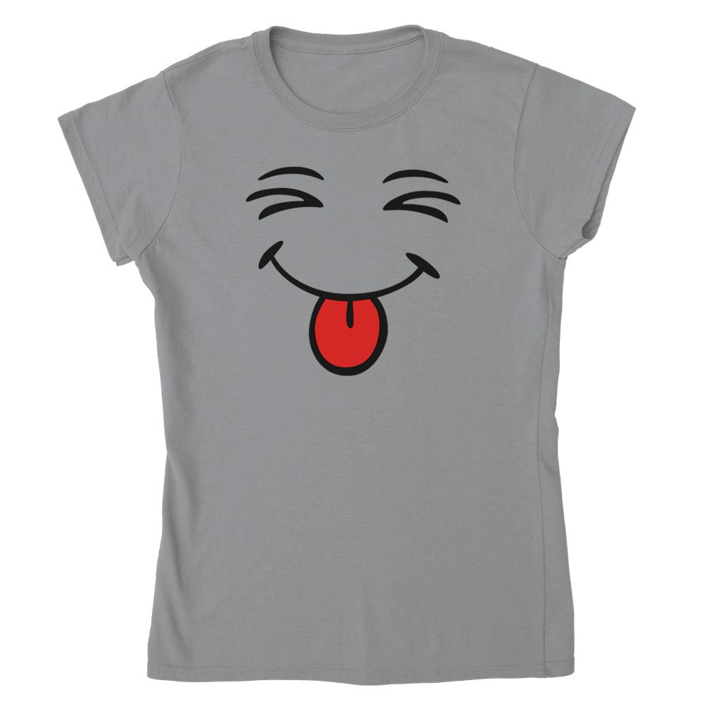Camiseta para mujer cara sonriente con lengua - Imagen 9 de 53