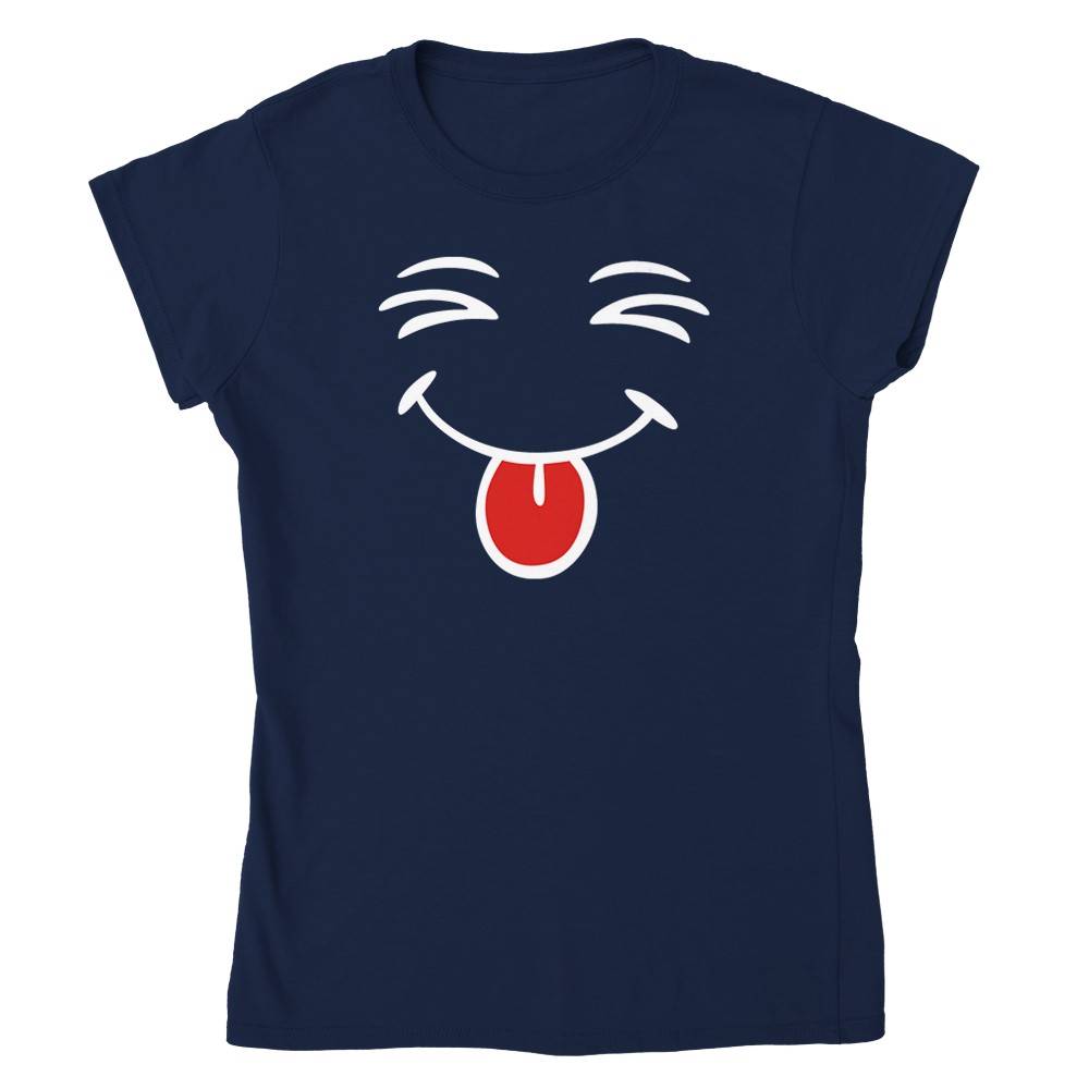 Camiseta para mujer cara sonriente con lengua - Imagen 33 de 53