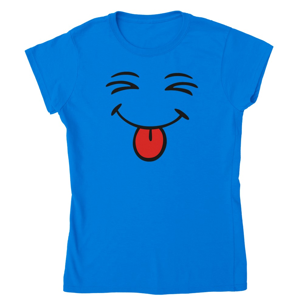 Camiseta para mujer cara sonriente con lengua - Imagen 35 de 53