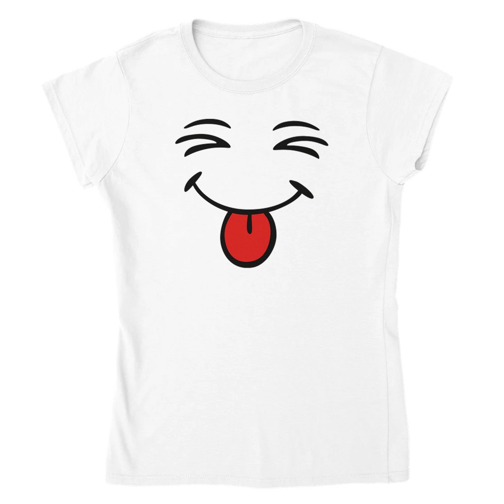 Camiseta para mujer cara sonriente con lengua - Imagen 37 de 53