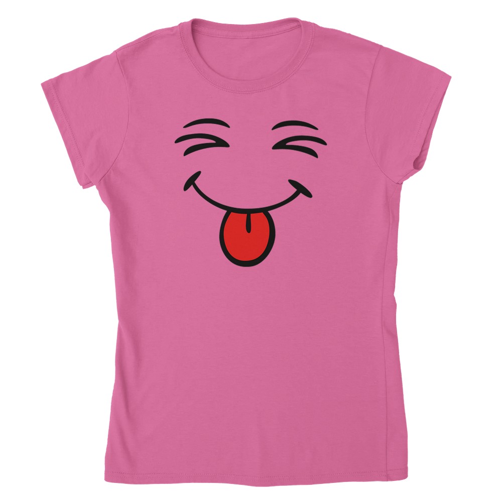 Camiseta para mujer cara sonriente con lengua - Imagen 38 de 53