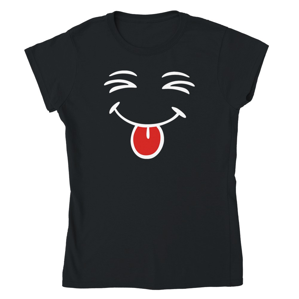 Camiseta para mujer cara sonriente con lengua - Imagen 39 de 53