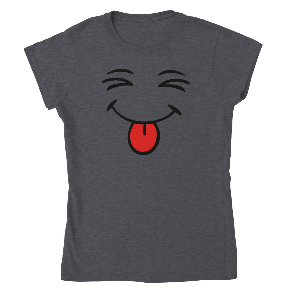 Camiseta para mujer cara sonriente con lengua - Imagen 40 de 53