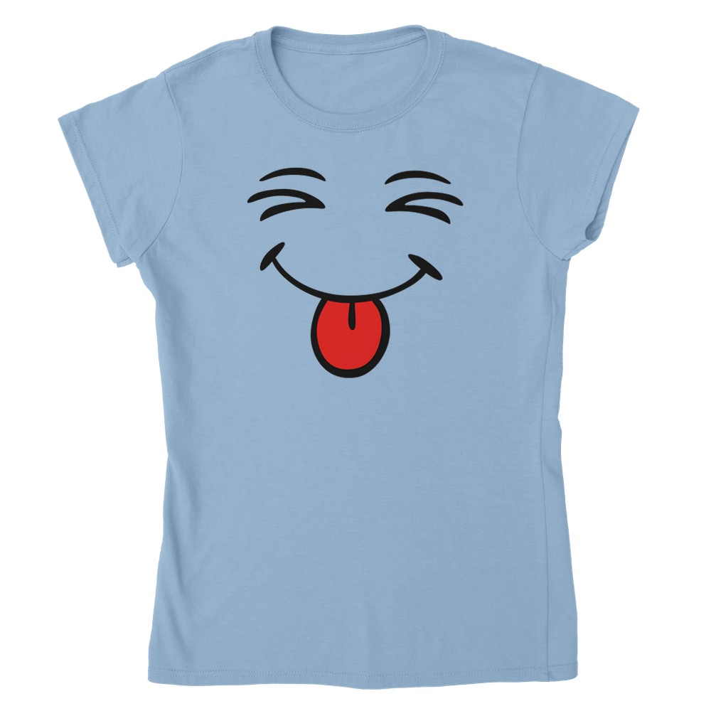 Camiseta para mujer cara sonriente con lengua - Imagen 41 de 53