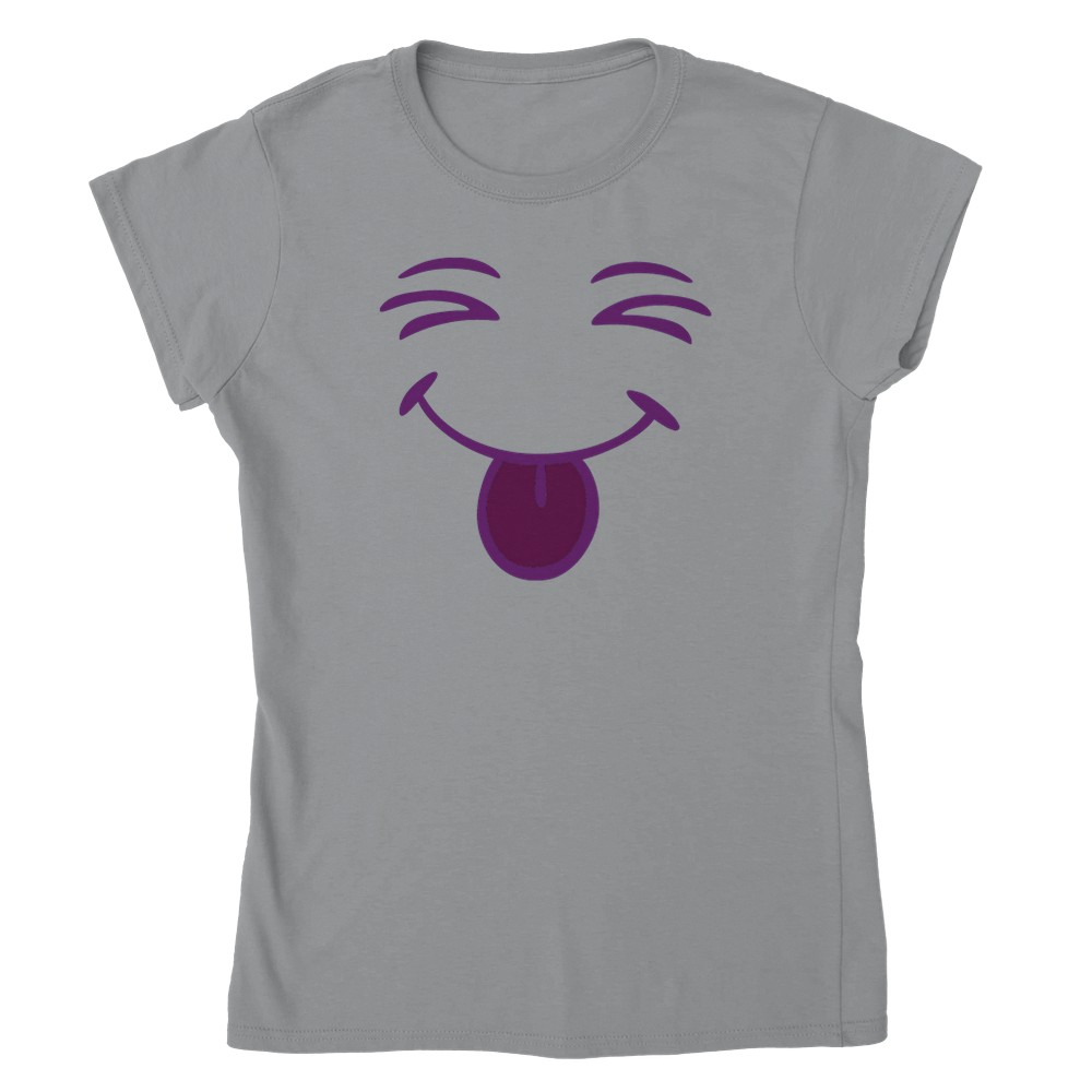 Camiseta para mujer cara sonriente con lengua - Imagen 45 de 53