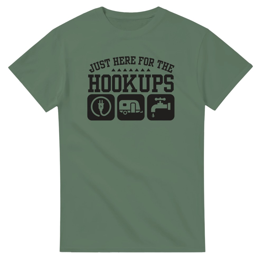Just Here for the Hook Ups - Camping T-Shirt - Picture 35 of 76