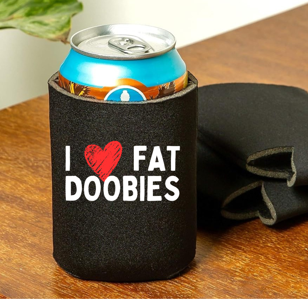 I Love Fat Doobies Can Cooler 2-Pack, 4-Pack, or 6-Pack img