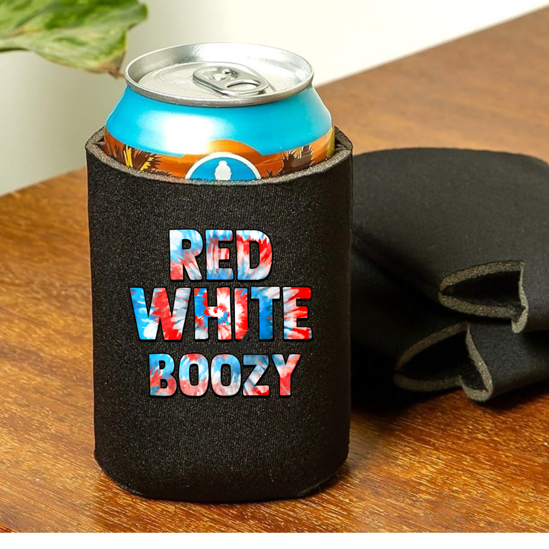 Red, White, and Boozy Patriotic Can Cooler 2-Pack, 4-Pack, or 6-Pack img