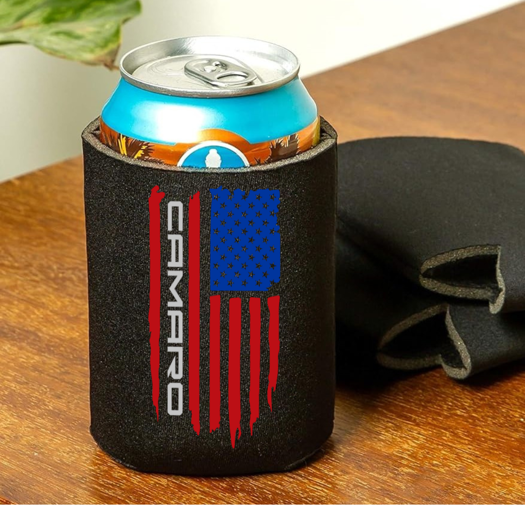 Camaro Flag Can Cooler 2-Pack, 4-Pack, or 6-Pack img