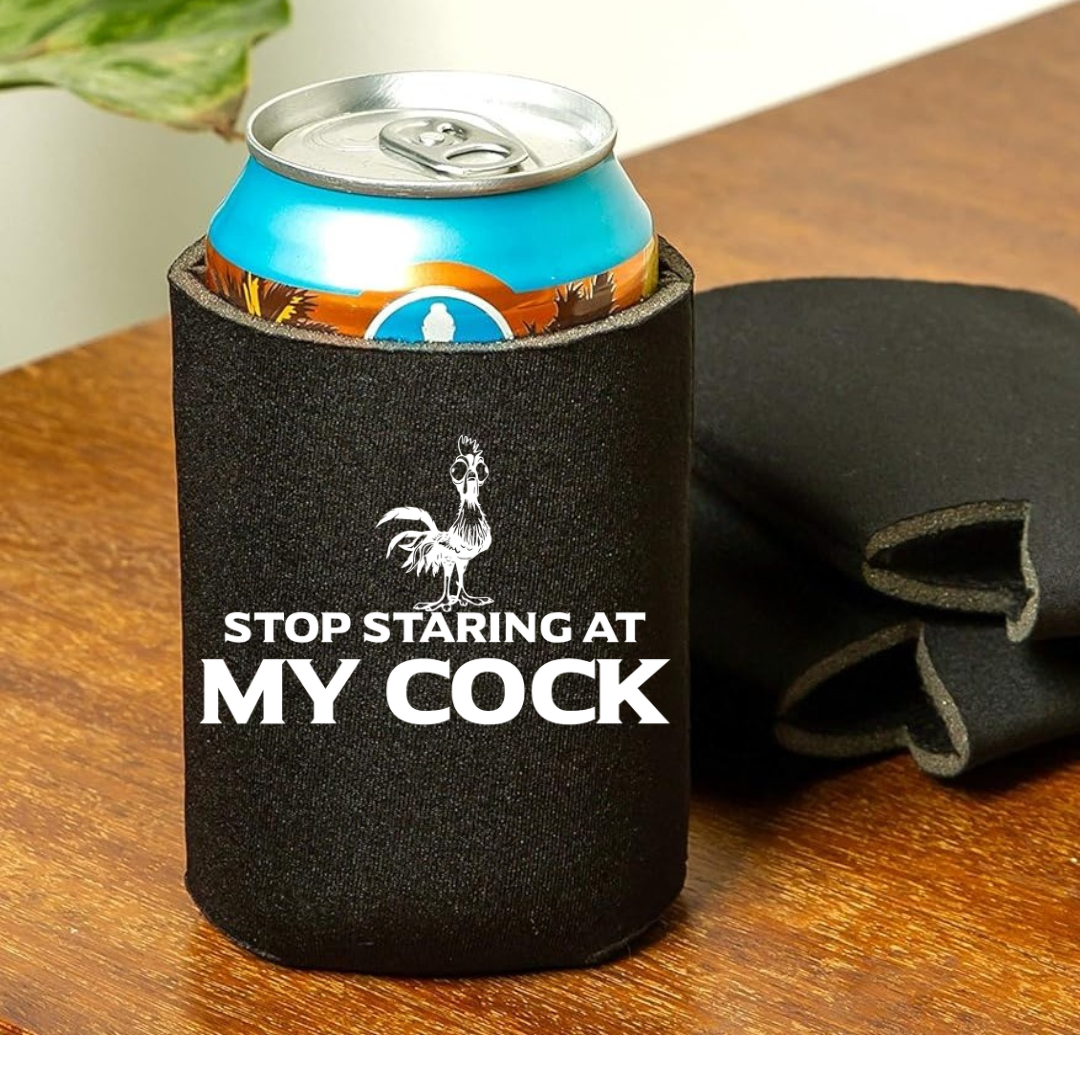 Stop Staring at My Cock Can Cooler 2-Pack, 4-Pack, or 6-Pack img