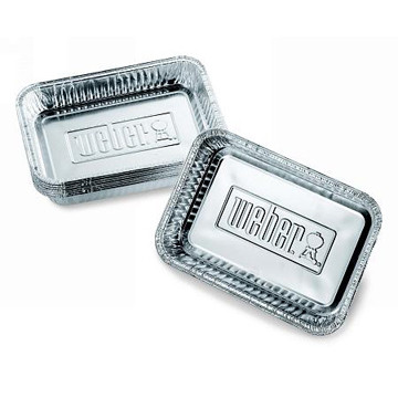Weber Small Foil Drip Pans 6" x 8 1/2" - 10 Pack - 6415 Weber Small Foil Drip Pans 6" x 8 1/2" - 10 Pack - 6415