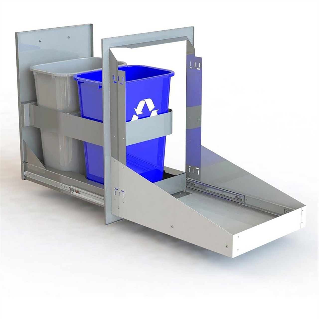 Alfresco Dual Stainless Steel Trash Receptacle Center - AXE-TC2 Alfresco Dual Stainless Steel Trash Receptacle Center - AXE-TC2