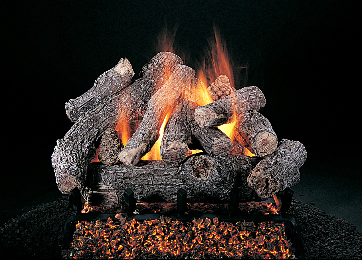 18" | Bonfire Log Set | Custom Embers Pan Burner | Double Face | Match Light 18" | Bonfire Log Set | Custom Embers Pan Burner | Double Face | Match Light