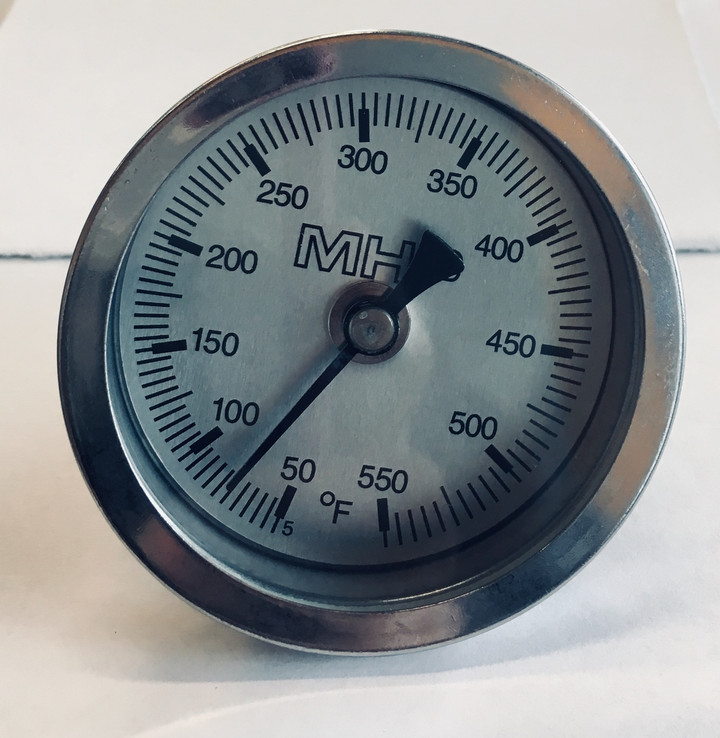 Griglia Ghisa Barbecue Termometro Universale Per Griglia A Gas MHP TG-2B - In Acciaio Inox, Facile Lettura Manometro Temperatura Acqua Auto