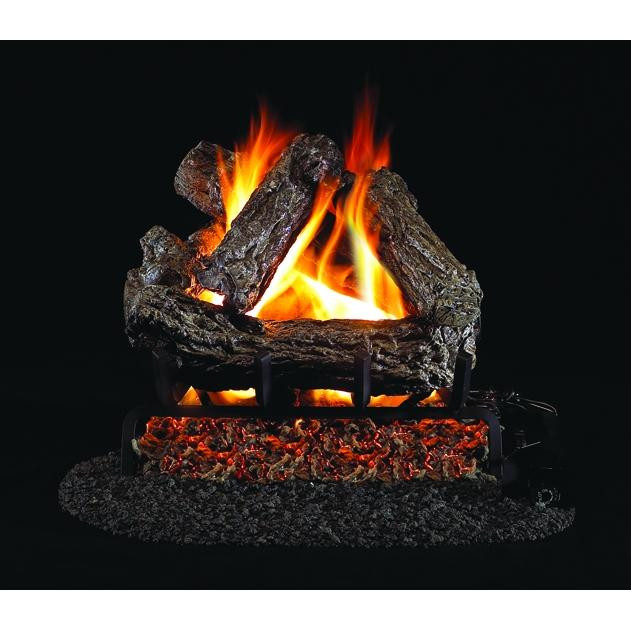 Rustic Oak Vented Gas Log Set