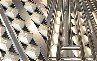 Briquette tray and cooking grids