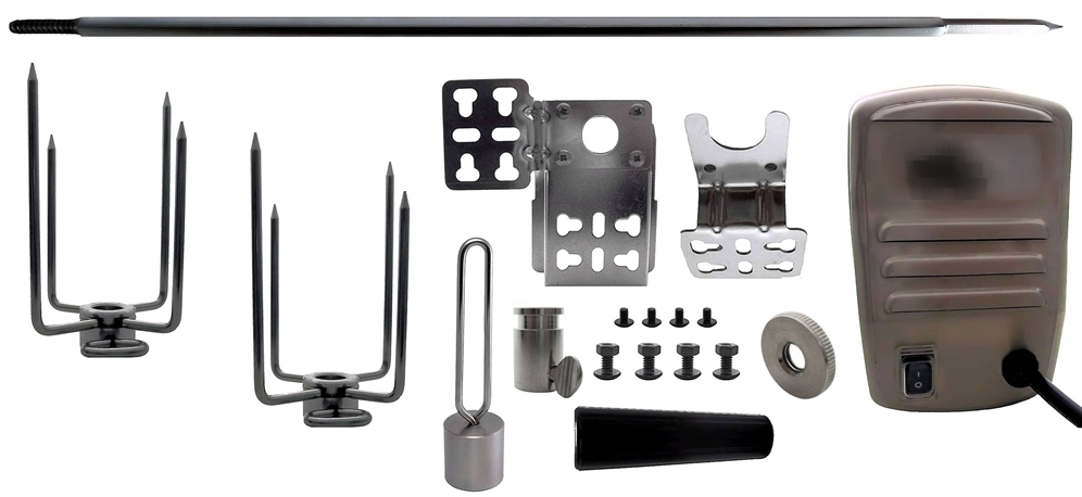 Universal 45" x 1/2" Stainless Rotisserie Spit Kit w/ Electric Motor Universal 45" x 1/2" Stainless Rotisserie Spit Kit w/ Electric Motor